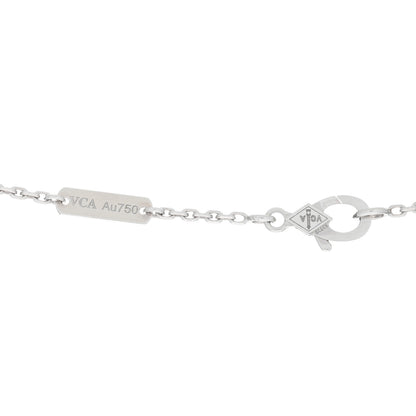 Van Cleef & Arpels 18k White Gold Chalcedony Vintage Alhambra Pendant Necklace 4 of 5