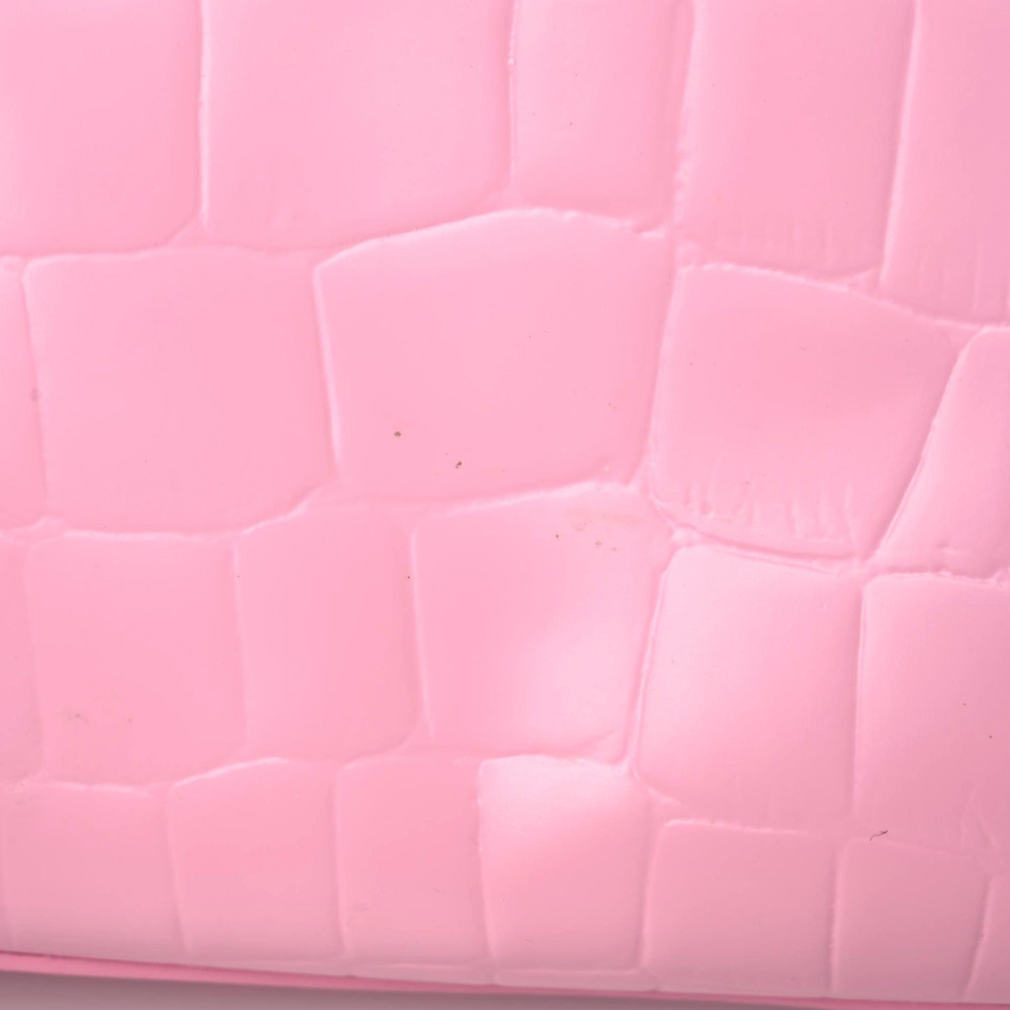Semi Shiny Calfskin Crocodile Embossed Neo Classic Silver Hardware Mini City Pink