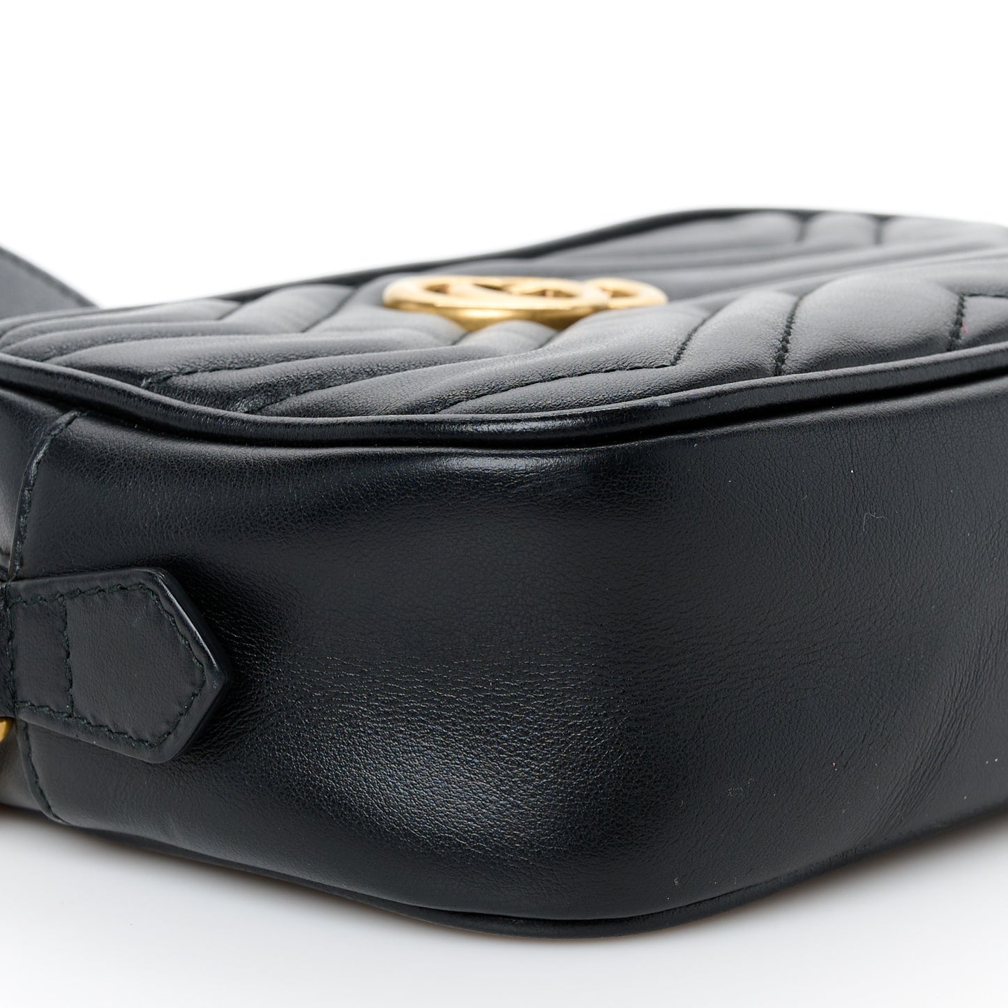 Calfskin Matelasse Mini GG Marmont Chain Shoulder Bag Black