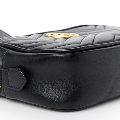 Gucci Calfskin Matelasse Mini GG Marmont Chain Shoulder Bag Black 10 of 11