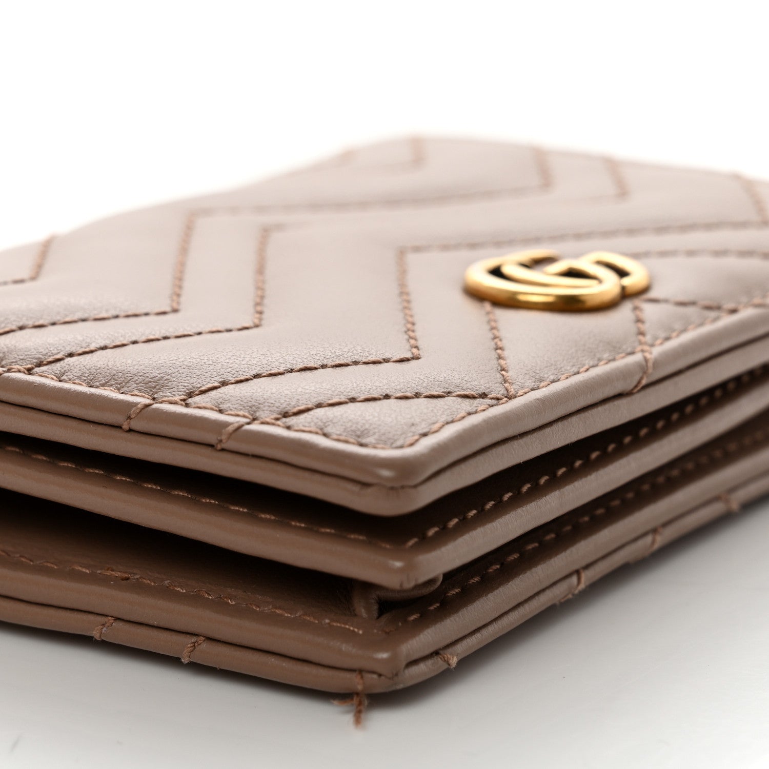 Gucci Calfskin Matelasse GG Marmont Card Case Porcelain Rose 9 of 10