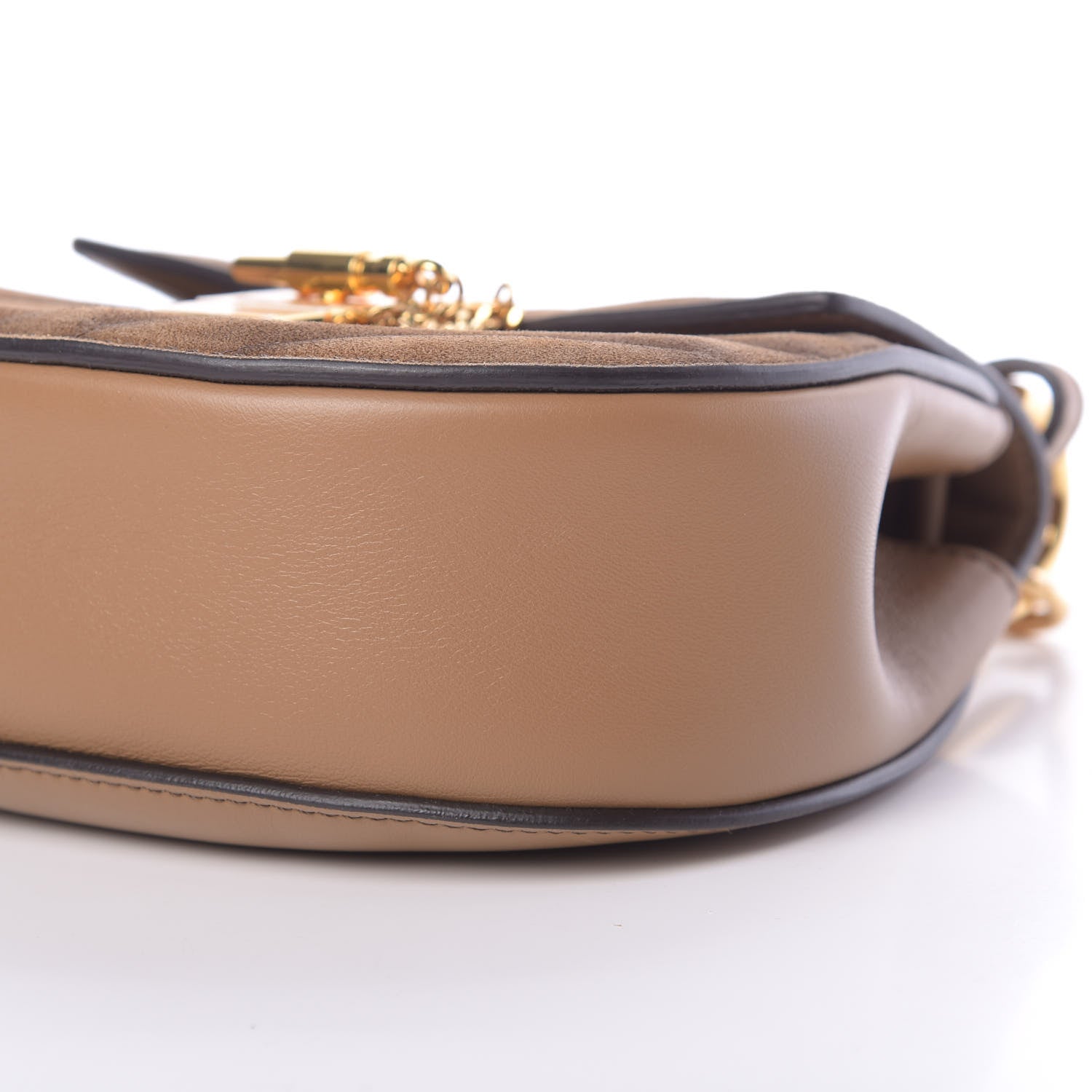 Chloe Suede Calfskin Quilted Drew Bijou Shoulder Bag Nut 10 of 12