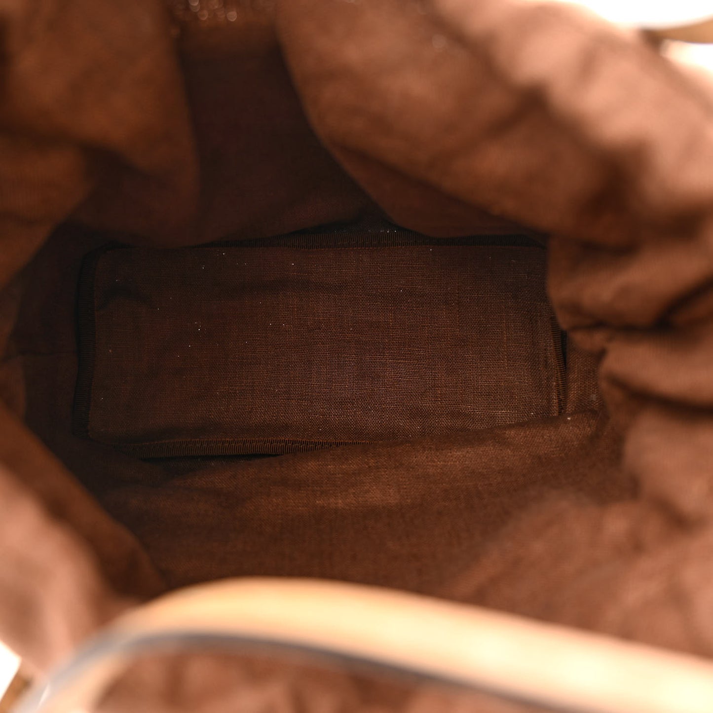 Raffia Cuoio Romano FF Crochet Small Roll Shopper Natural Dark Honey