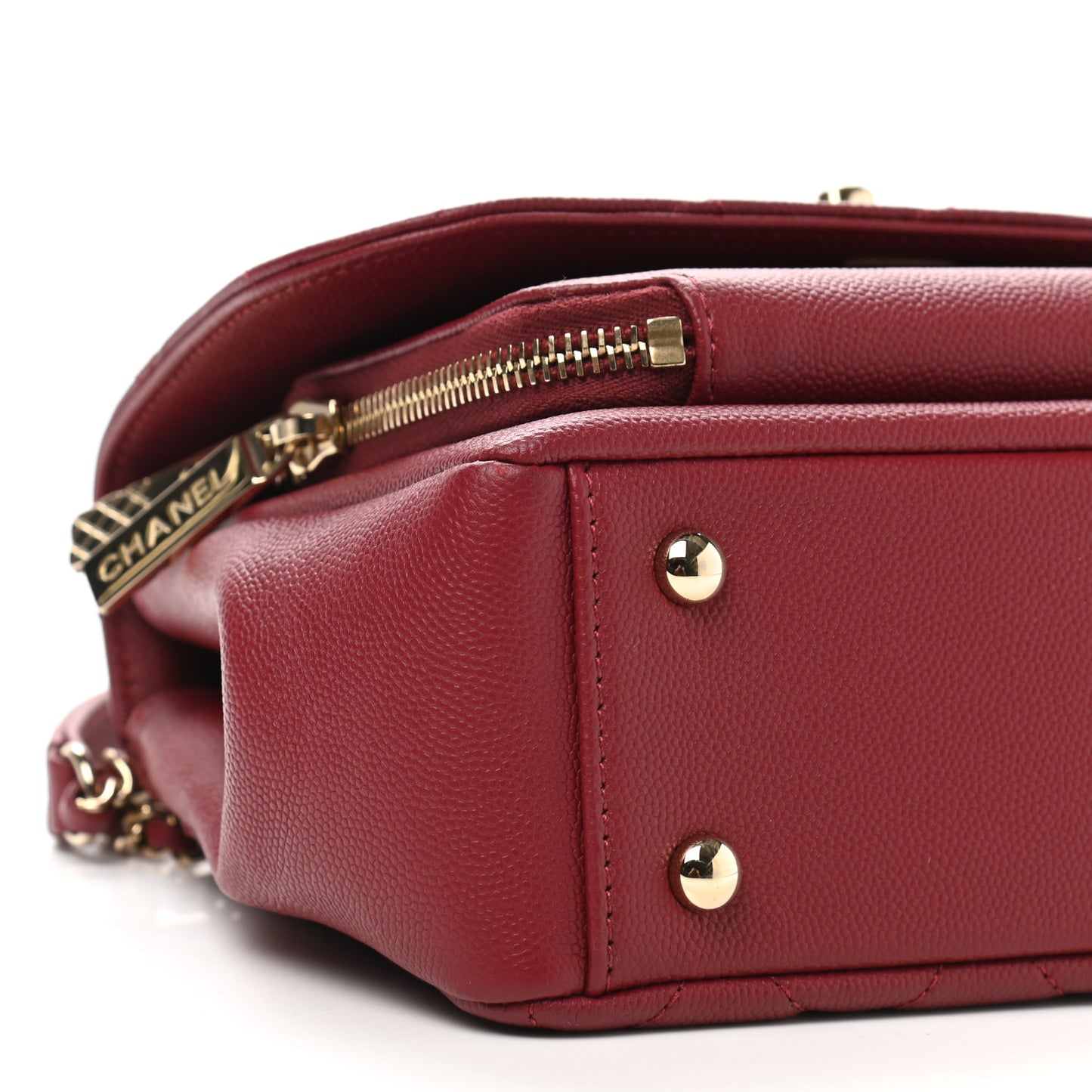 Caviar Quilted Mini Business Affinity Flap Burgundy