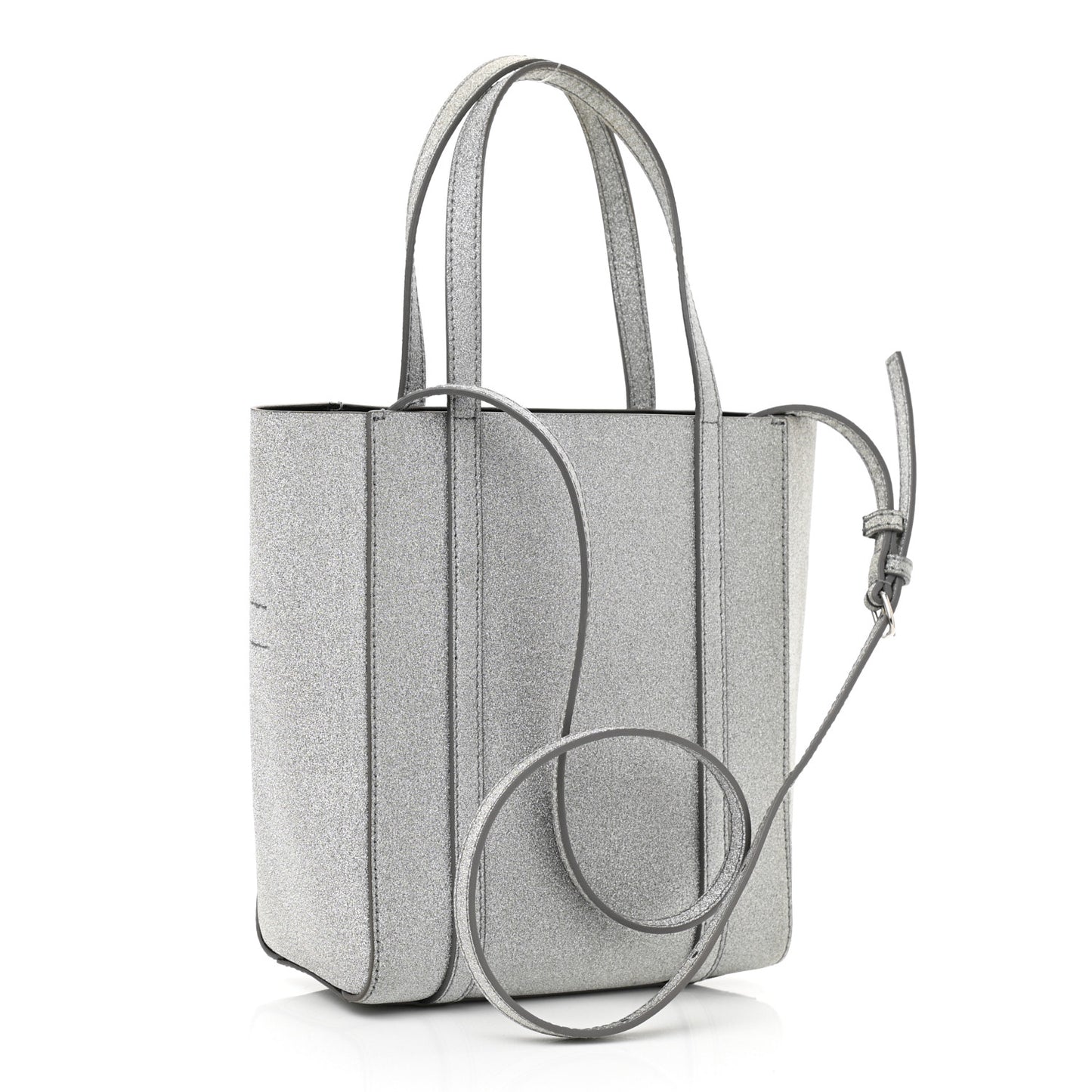Glitter Calfskin XXS Everyday Tote Silver