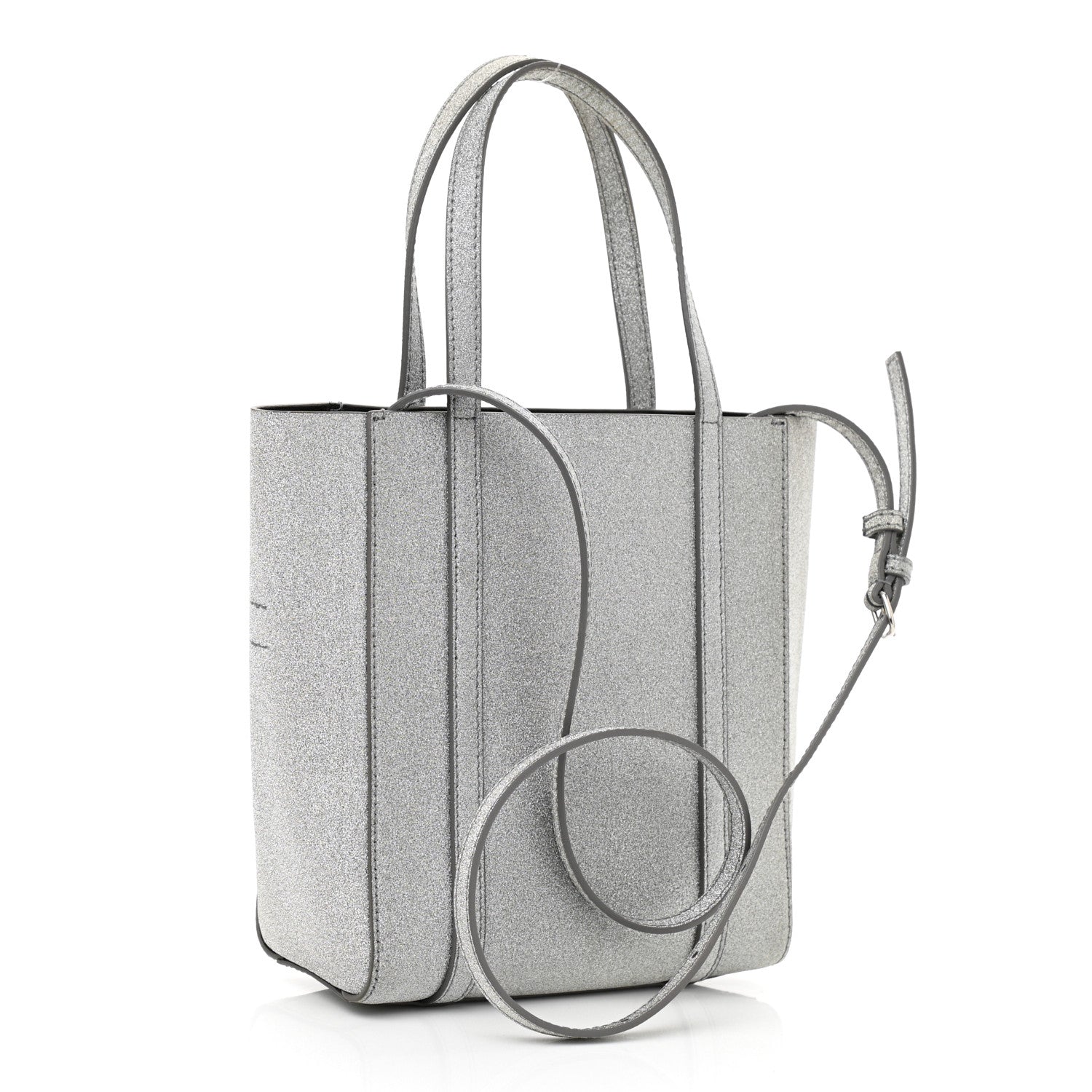 Balenciaga Glitter Calfskin XXS Everyday Tote Silver 3 of 12