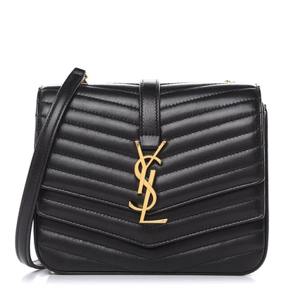 Saint Laurent Lambskin Matelasse Chevron Monogram Small Sulpice Bag Black 1 of 13