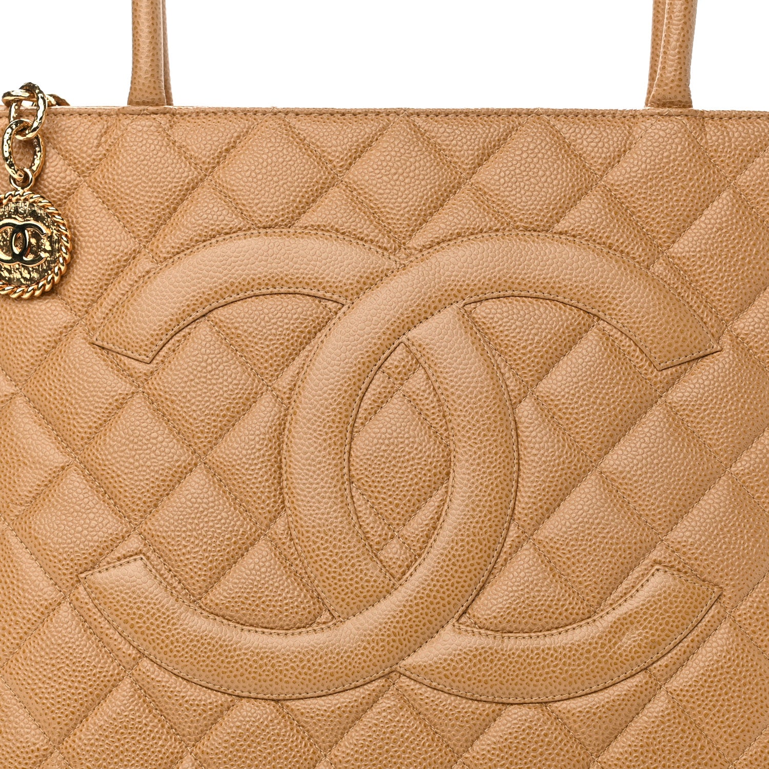 Chanel Caviar Medallion CC Tote Dark Beige 8 of 11