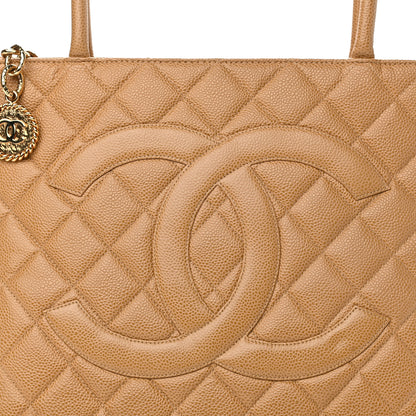 Chanel Caviar Medallion CC Tote Dark Beige 8 of 11