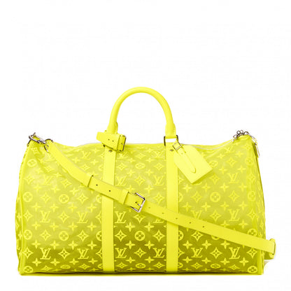 Louis Vuitton Monogram Fluo See Through Keepall Bandouliere 50 Yellow 1 of 8