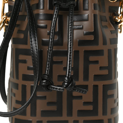 Fendi Vitello Liberty F is Fendi Bi-Color FF 1974 Embossed Mini Mon Tresor Bucket Bag Maya Black 9 of 12