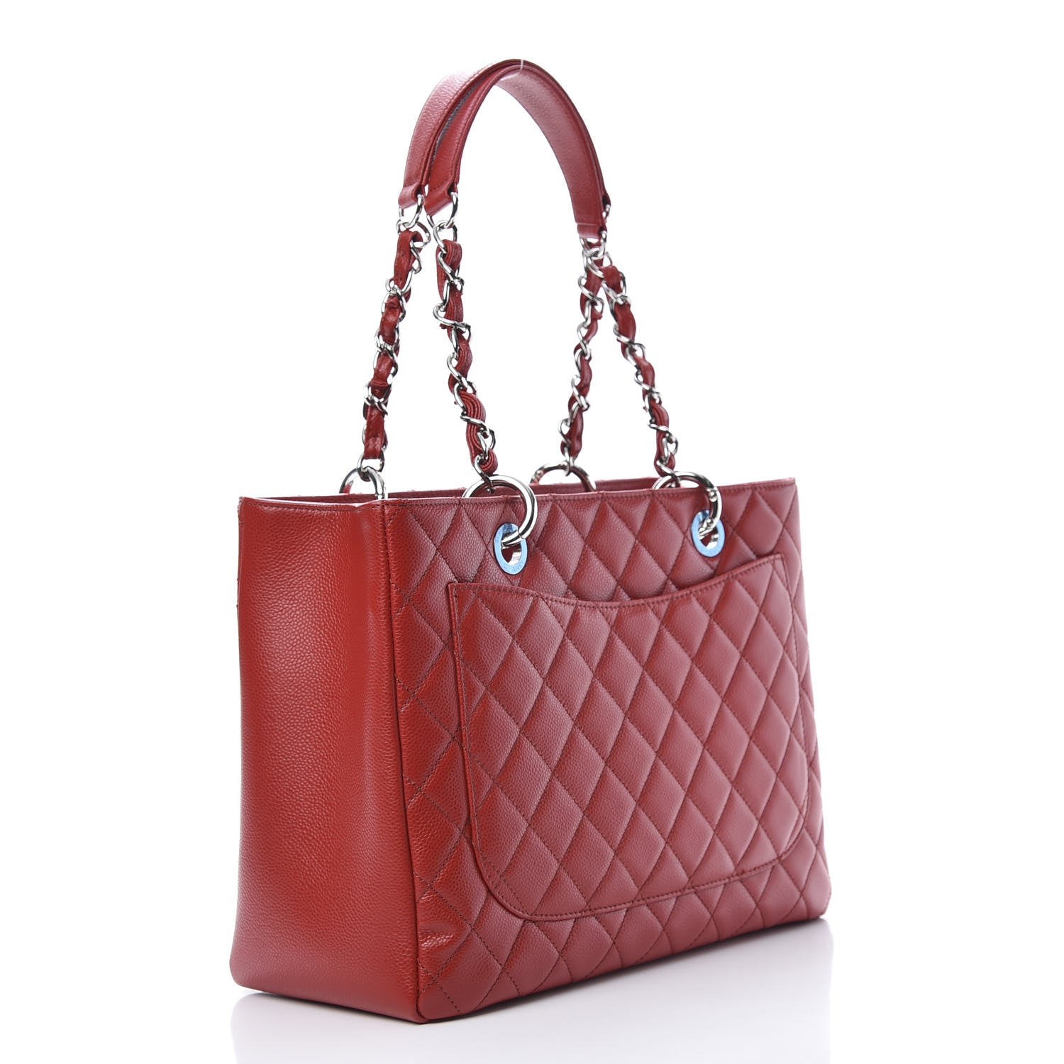 Chanel Caviar Quilted Grand Shopping Tote GST Red 3 of 11
