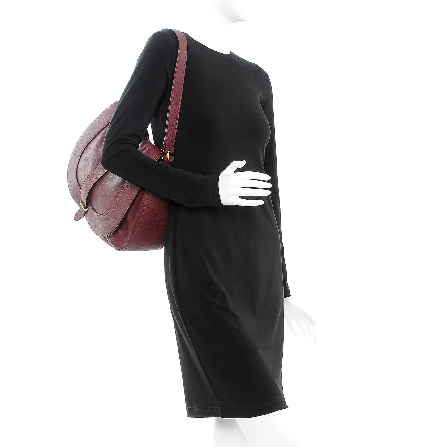 Calfskin Georgia Hobo Burgundy