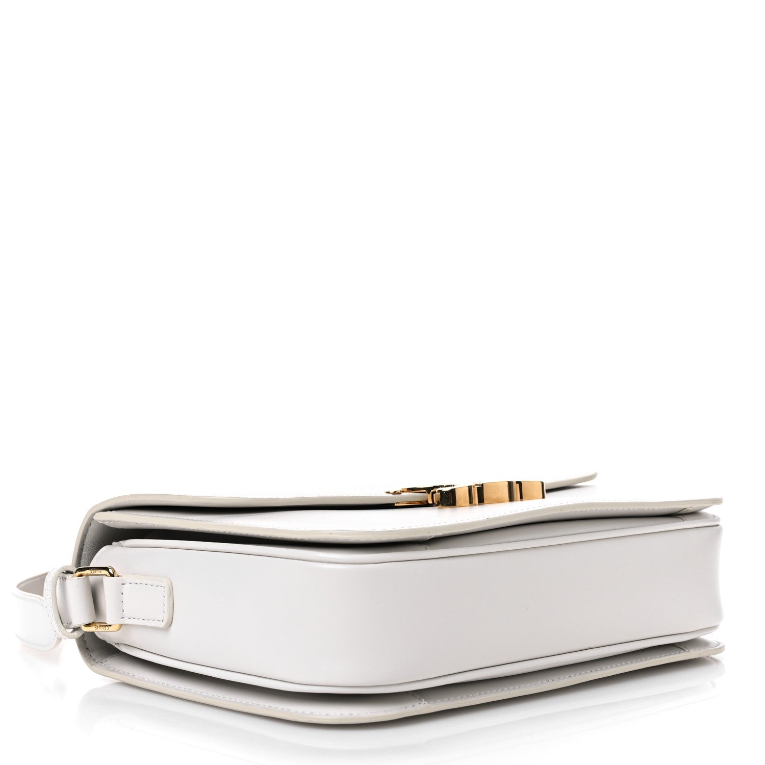 Celine Shiny Calfskin Medium Triomphe White 4 of 10