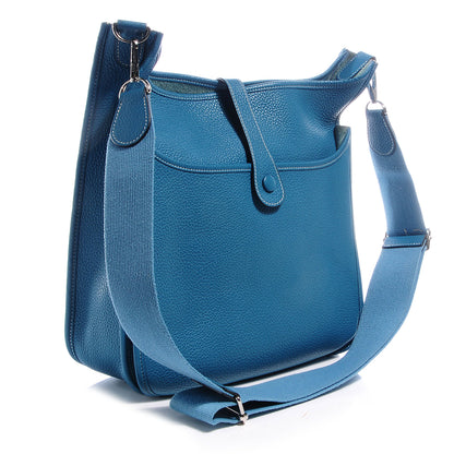 Hermes Taurillon Clemence Evelyne III PM Blue Jean 3 of 7