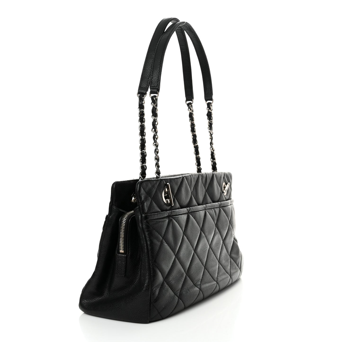 Caviar Quilted Timeless CC Soft Tote Black