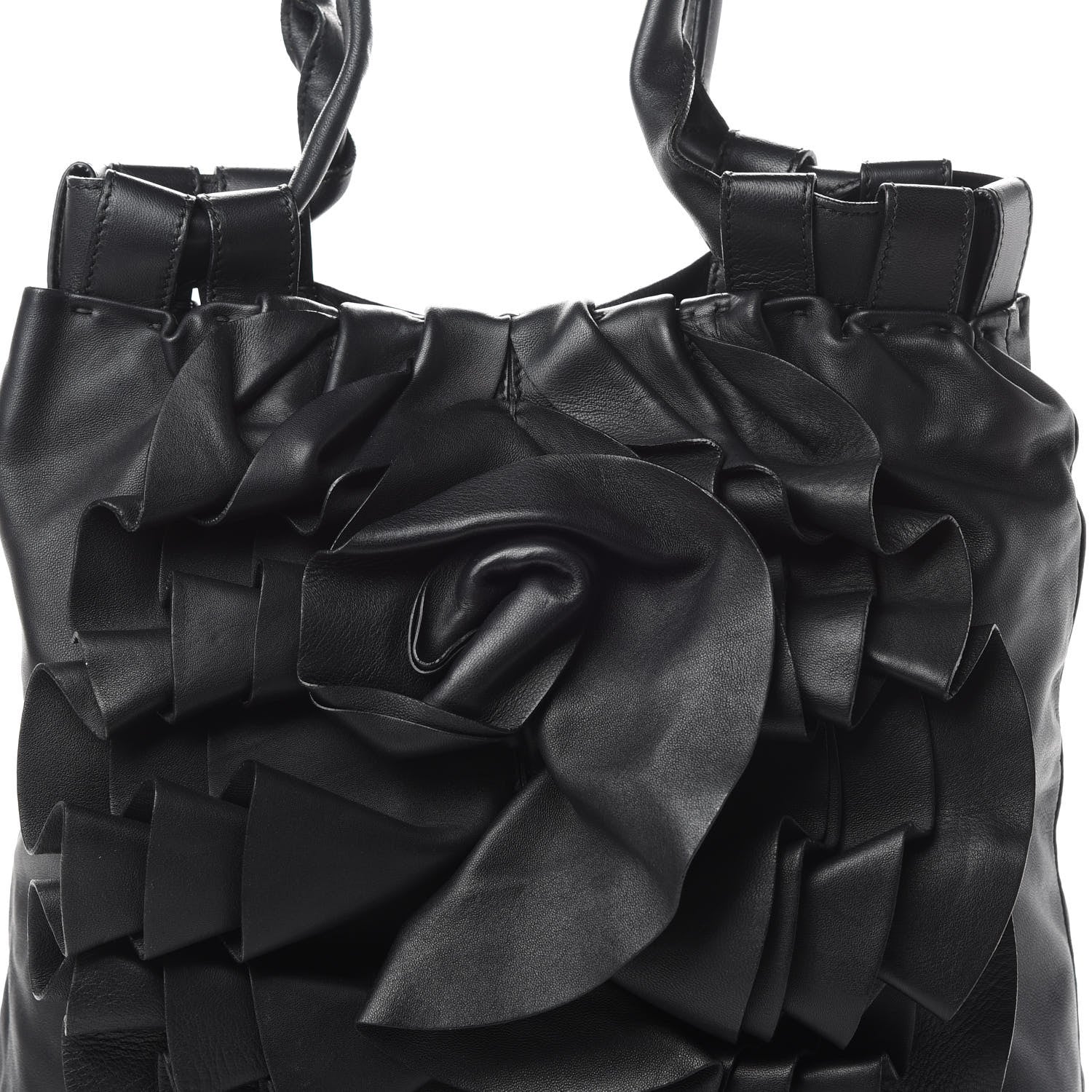 Valentino Garavani Nappa Pleated Tote Black 8 of 17
