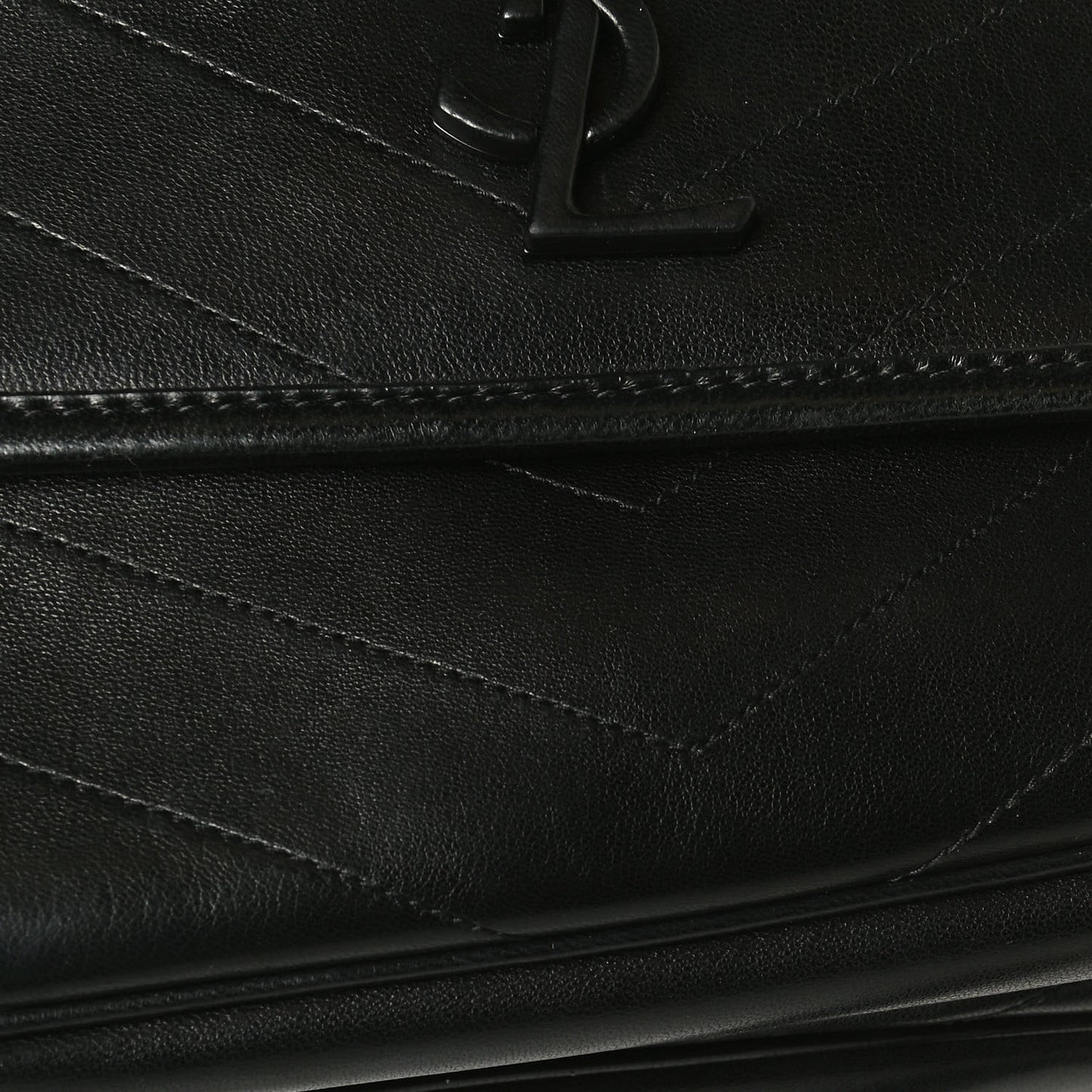 Lambskin Matelasse Monogram Medium Niki Chain Satchel Black