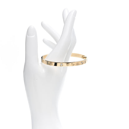 Cartier 18K Yellow Gold 4 Diamond LOVE Bracelet 19 2 of 8