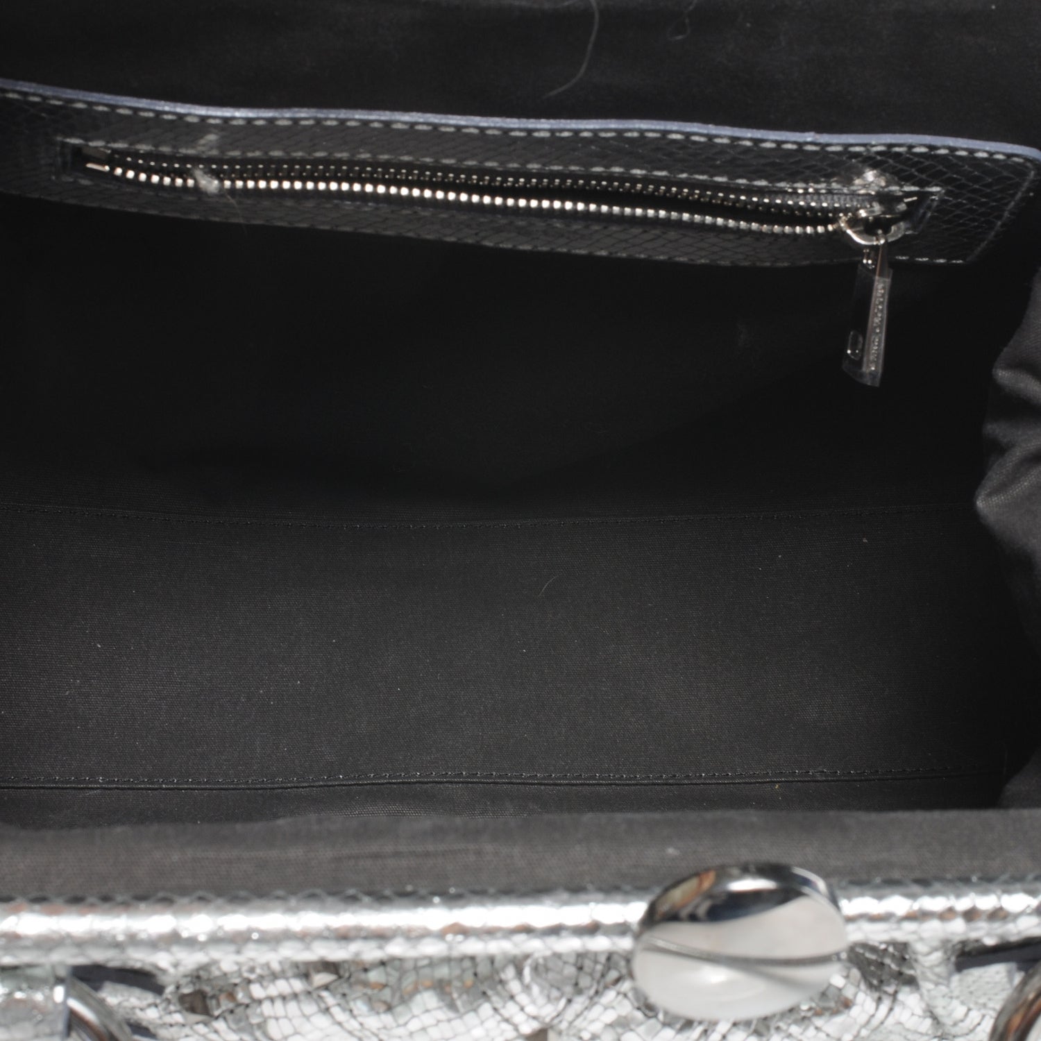 Marc Jacobs Python Embossed Leather Stardust Stam Silver 5 of 7