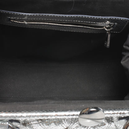 Marc Jacobs Python Embossed Leather Stardust Stam Silver 5 of 7