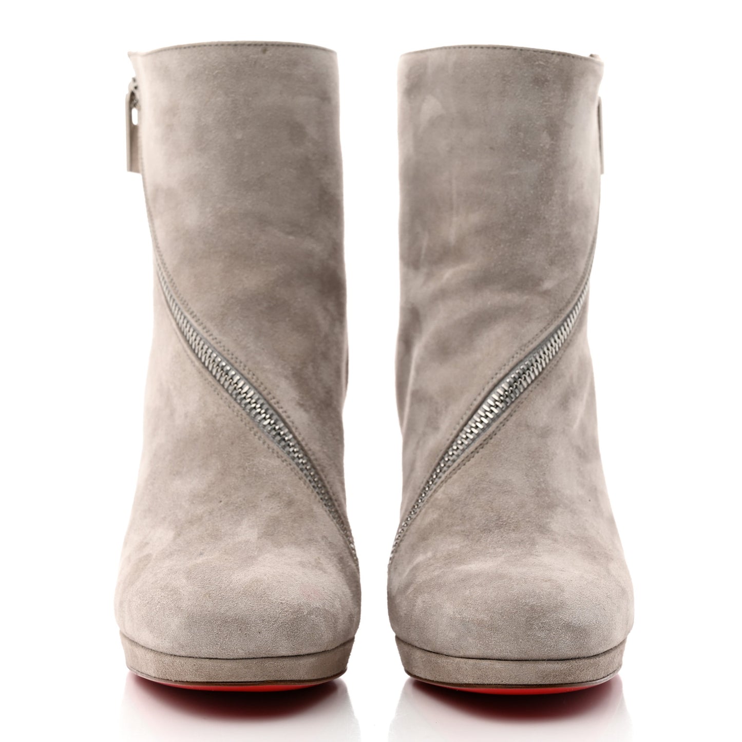 Veau Velours Birgitta 100 Zip Around Ankle Bootie 36.5 Fume