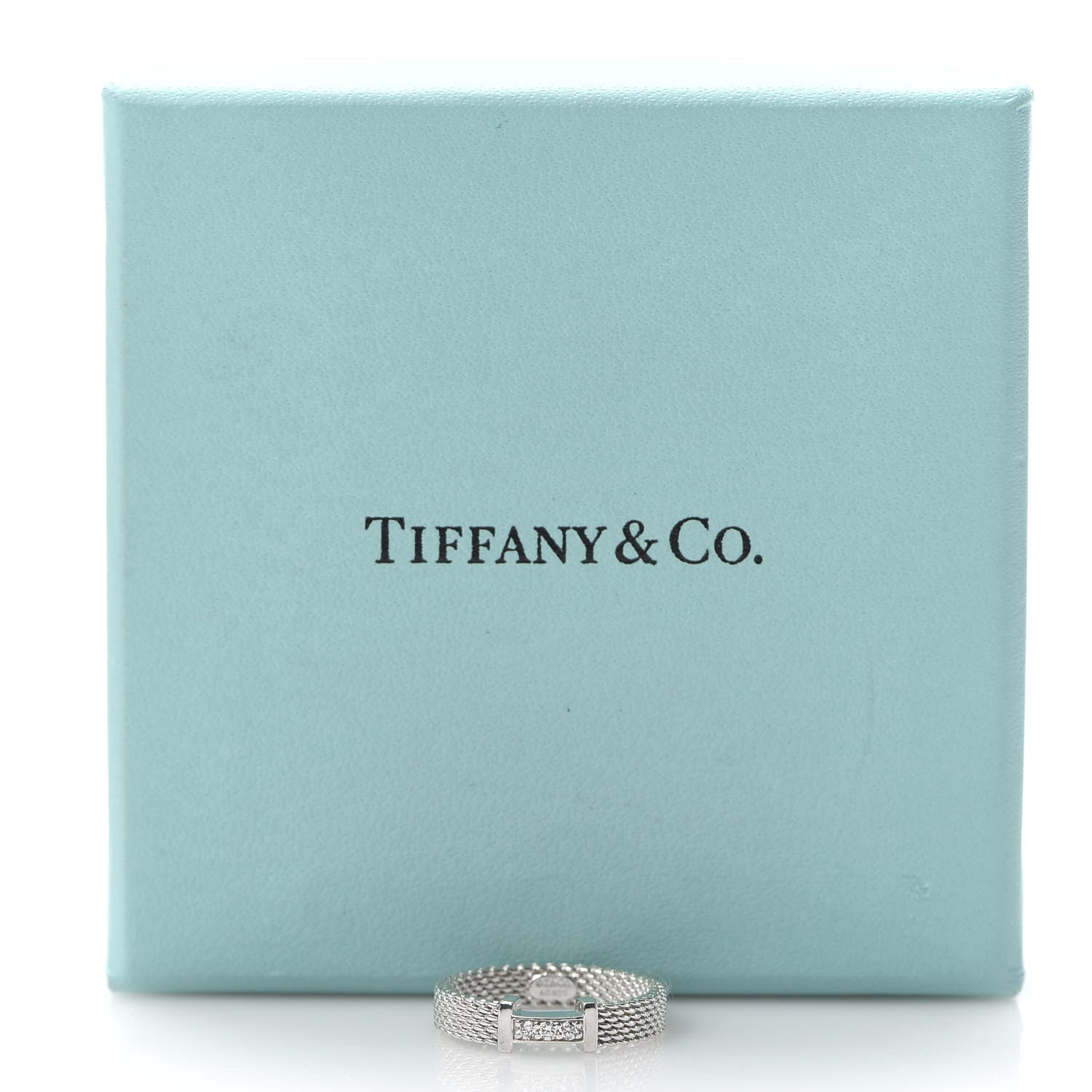 Tiffany Sterling Silver Diamond Narrow Somerset Ring 49 5 5 of 5
