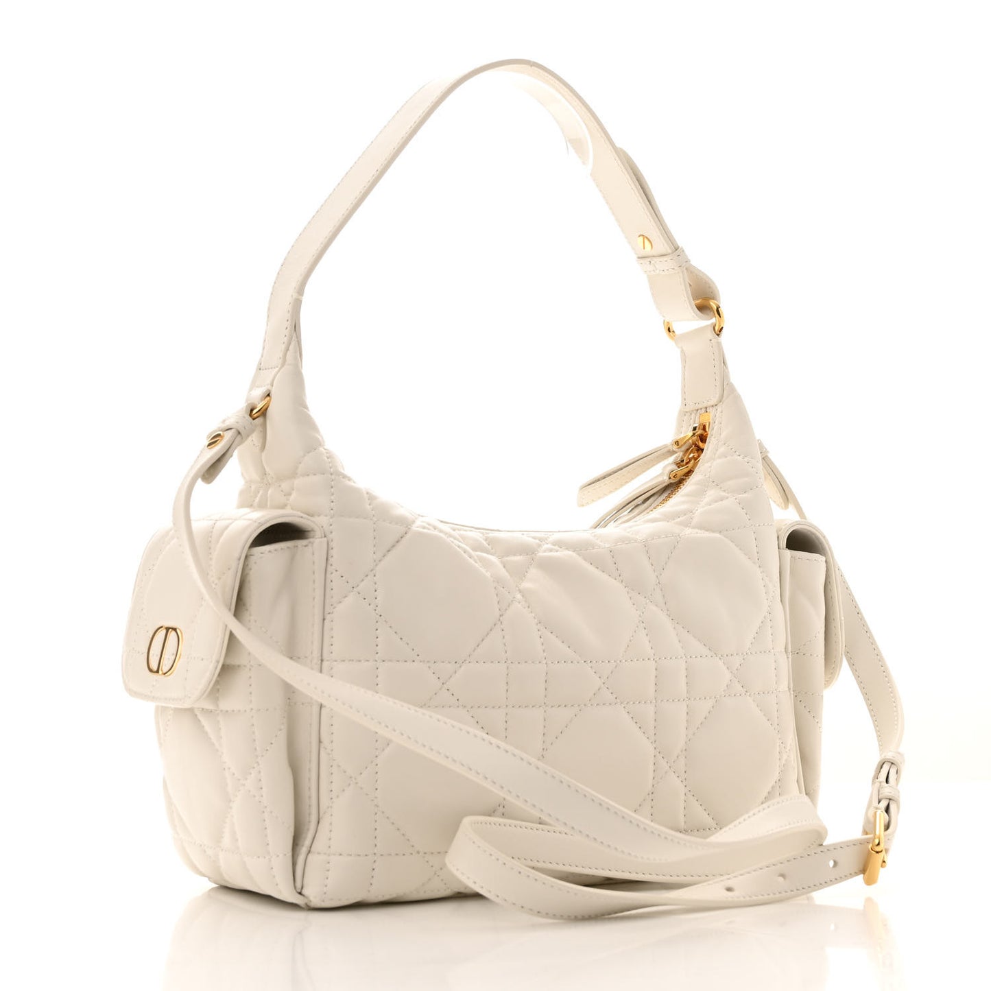 Lambskin Macrocannage Medium D-Dream Bag Latte