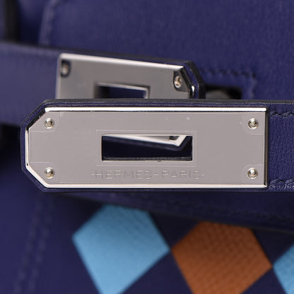 Hermes Swift Epsom Tressage Birkin 30 Bleu Encre Bleu Du Nord Gold 26 of 34