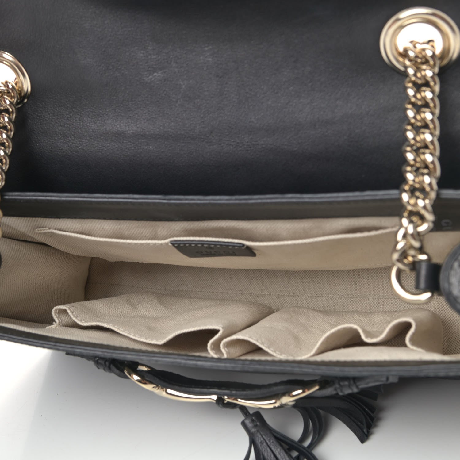Gucci Guccissima Medium Emily Chain Shoulder Bag Black 4 of 4