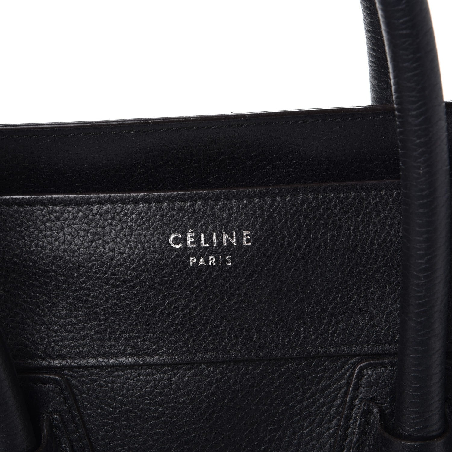 Celine Drummed Calfskin Mini Luggage Black 6 of 14