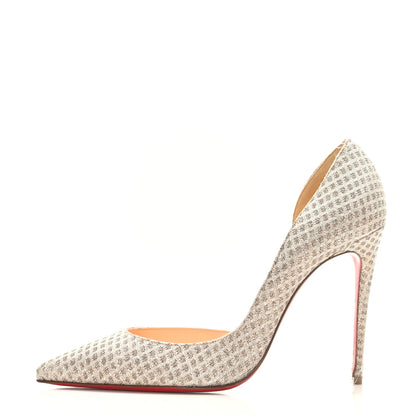 Christian Louboutin Glitter Luminor Iriza 100 Pumps 39 Nude 1 of 7