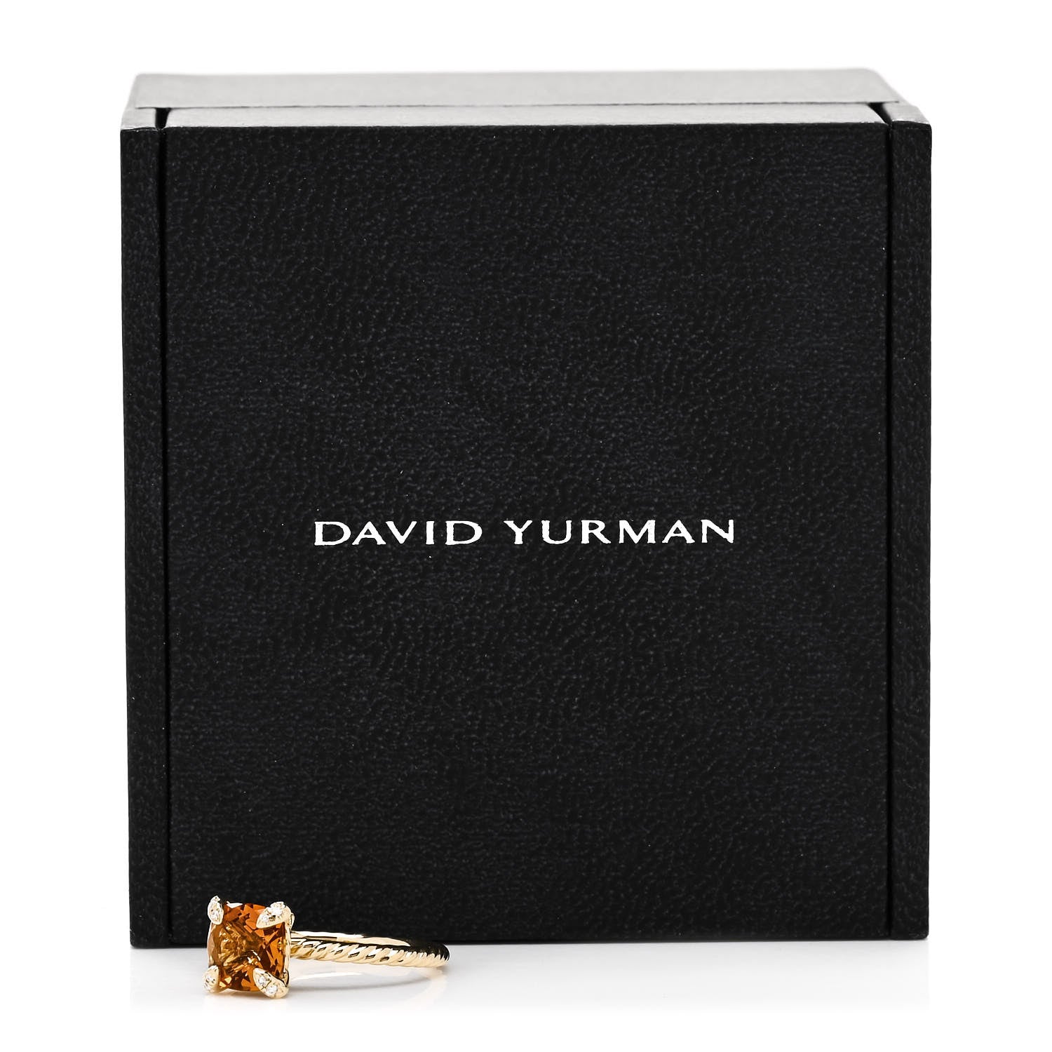 David Yurman 18K Yellow Gold Diamond Citrine 7mm Chatelaine Ring 52 6 7 of 7