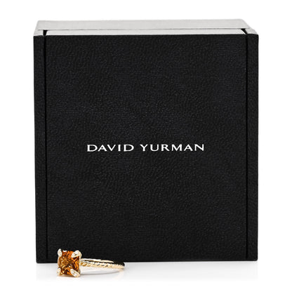 David Yurman 18K Yellow Gold Diamond Citrine 7mm Chatelaine Ring 52 6 7 of 7