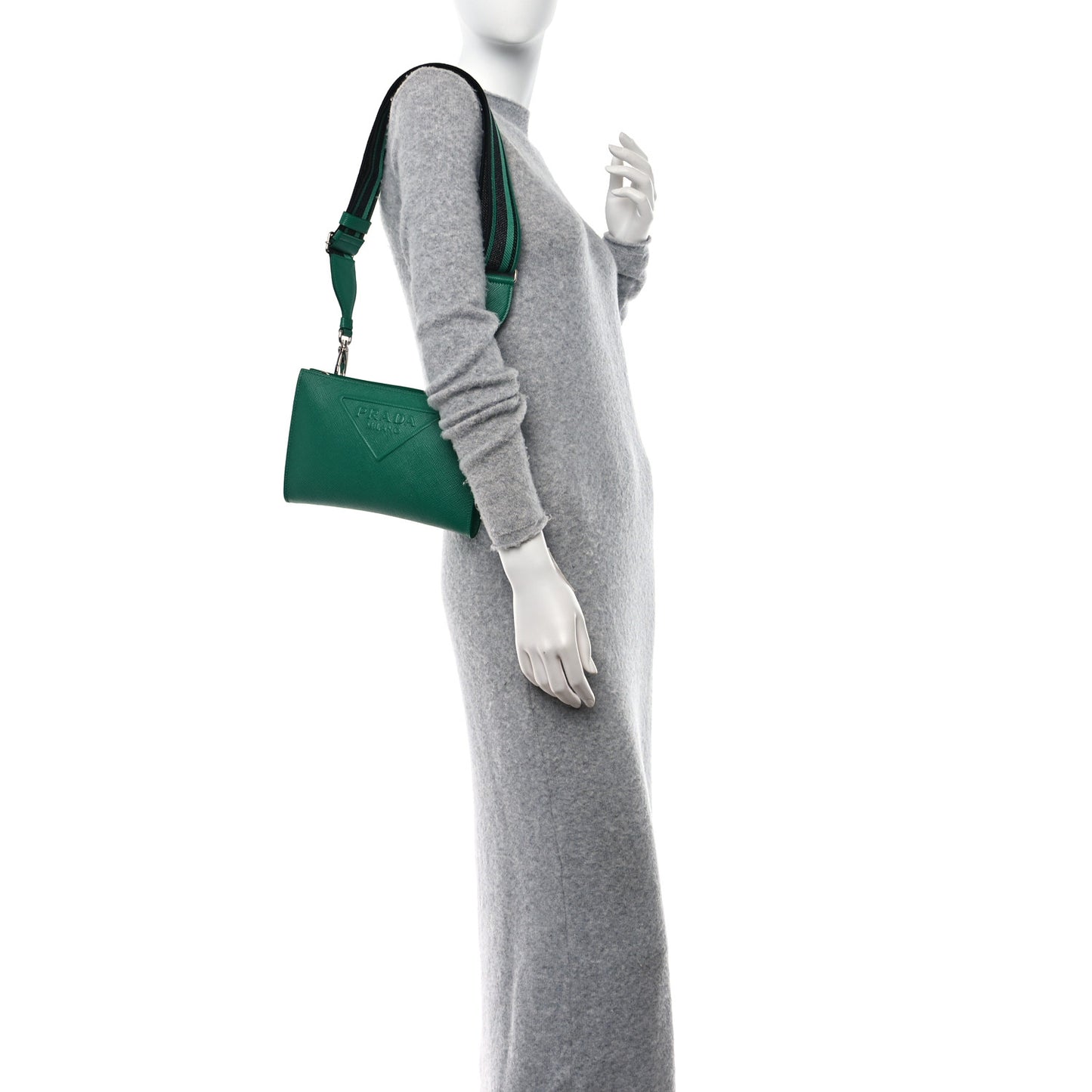 Saffiano Cuir Triangle Logo Crossbody Mango