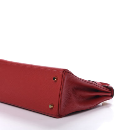 Hermes Taurillon Clemence Kelly Retourne 28 Rouge Casaque 7 of 11