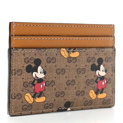 Gucci X DISNEY Mini Vintage GG Supreme Monogram Mickey Mouse Card Holder Beige Vintage Sun Oil 3 of 8