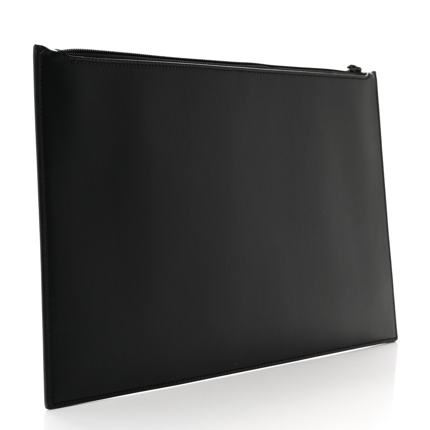 Calfskin Graffiti Zip Pouch Black