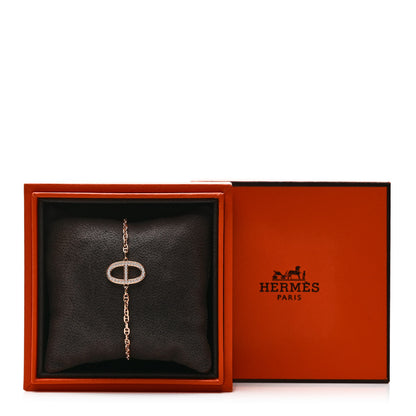 Hermes 18K Rose Gold Diamond Chaine d'Ancre Contour Bracelet ST 5 of 5