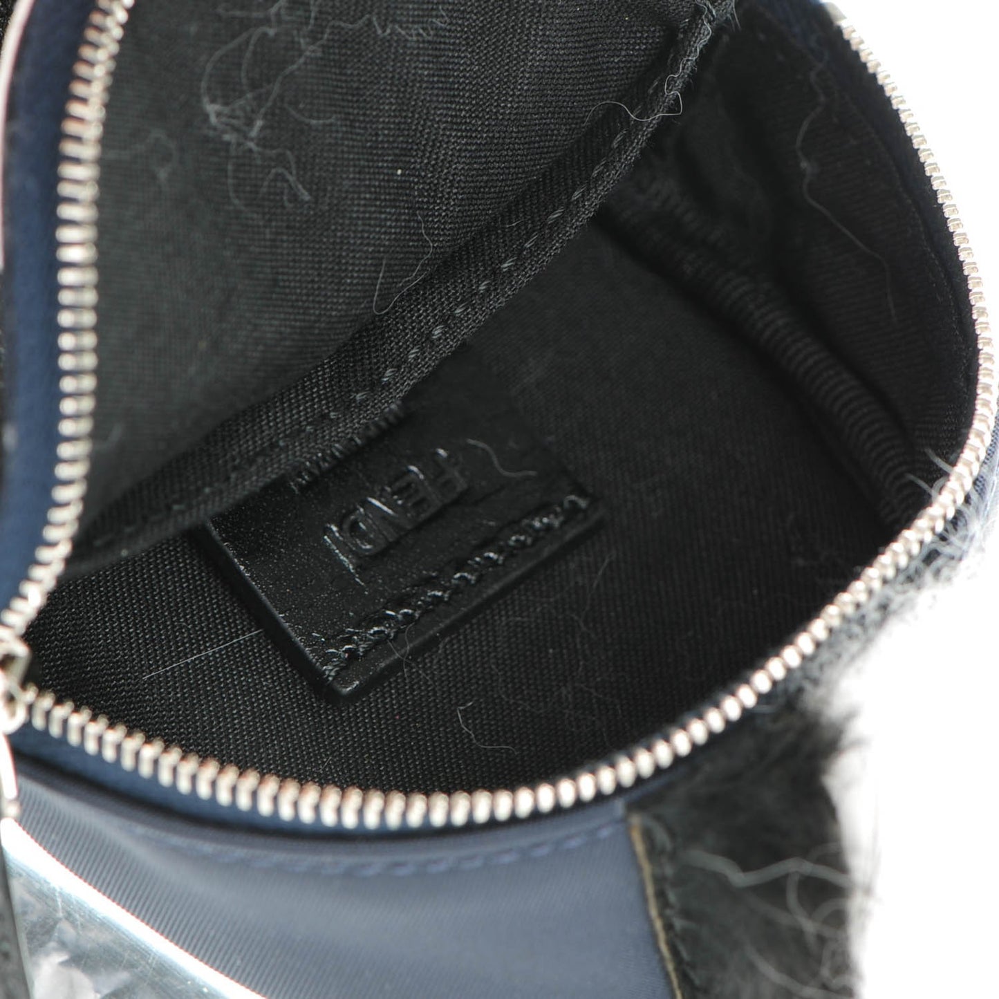 Nylon Cuoio Romano Nutria Fox Fur Monster Eyes Mini Backpack Charm Blue Black Multicolor