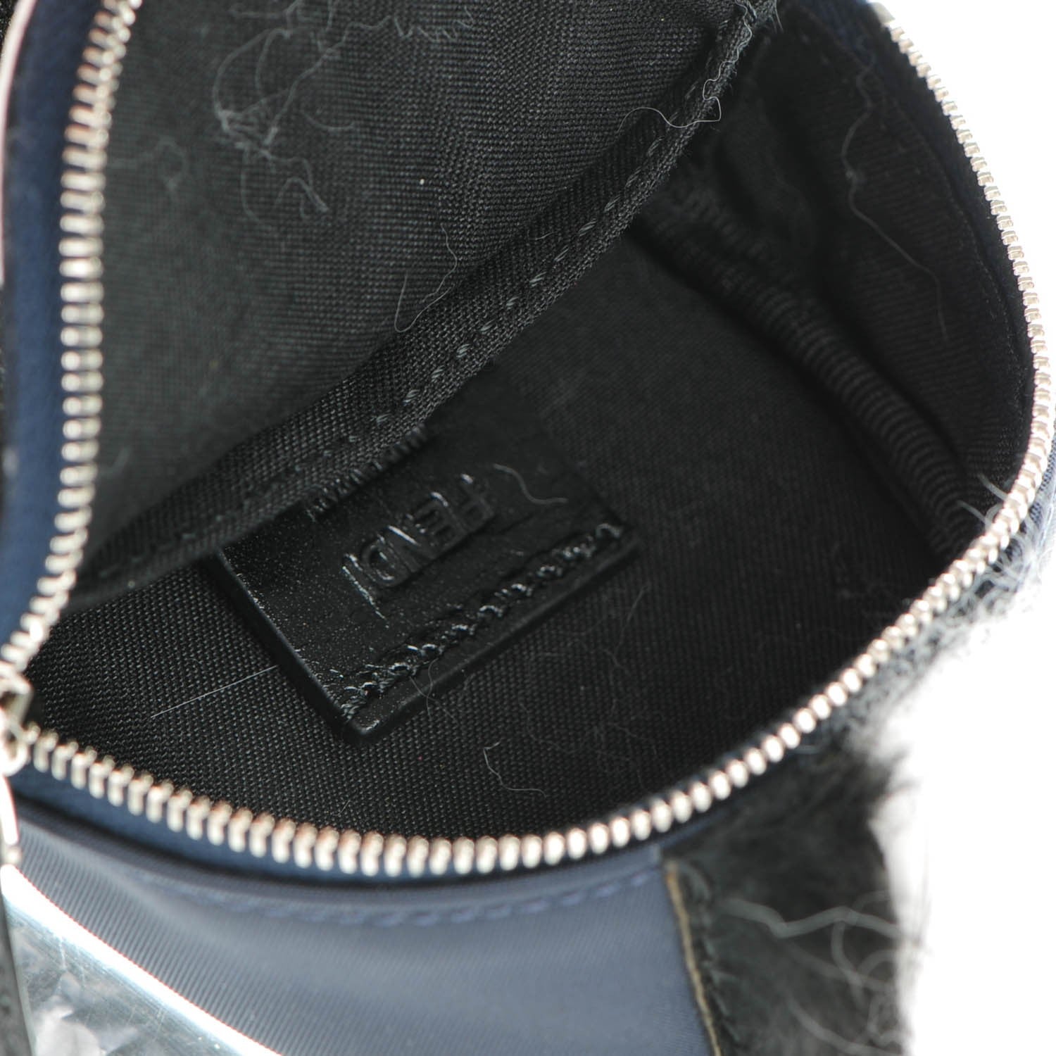 Fendi Nylon Cuoio Romano Nutria Fox Fur Monster Eyes Mini Backpack Charm Blue Black Multicolor 7 of 9