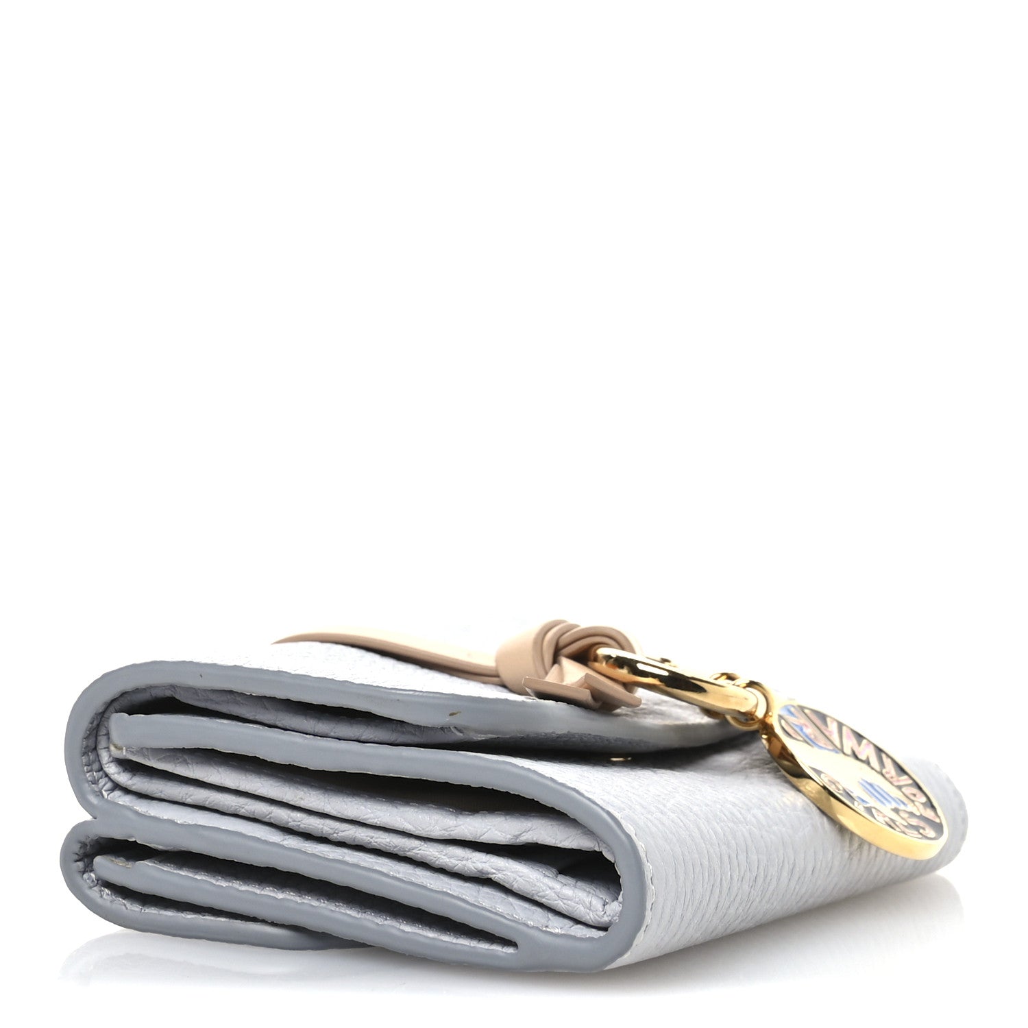 Chloe Grained Calfskin Alphabet Mini Trifold Wallet Light Cloud 4 of 9