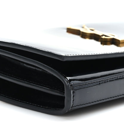 Saint Laurent Patent Calfskin Monogram Kate Wallet On Chain Black 7 of 9