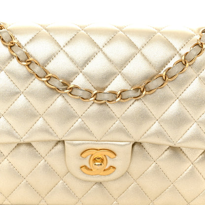 Chanel Metallic Lambskin Quilted Medium Double Flap Gold 8 of 13