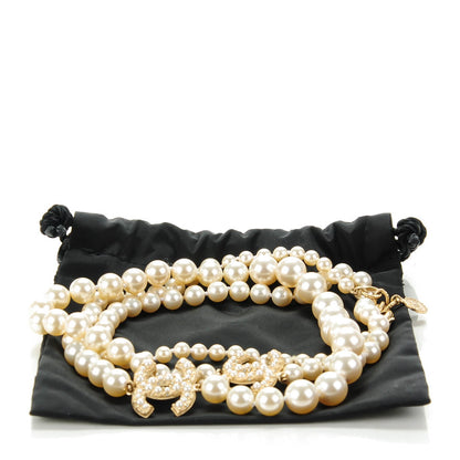 Chanel Graduated Pearl CC Long Necklace Gold 3 of 5
