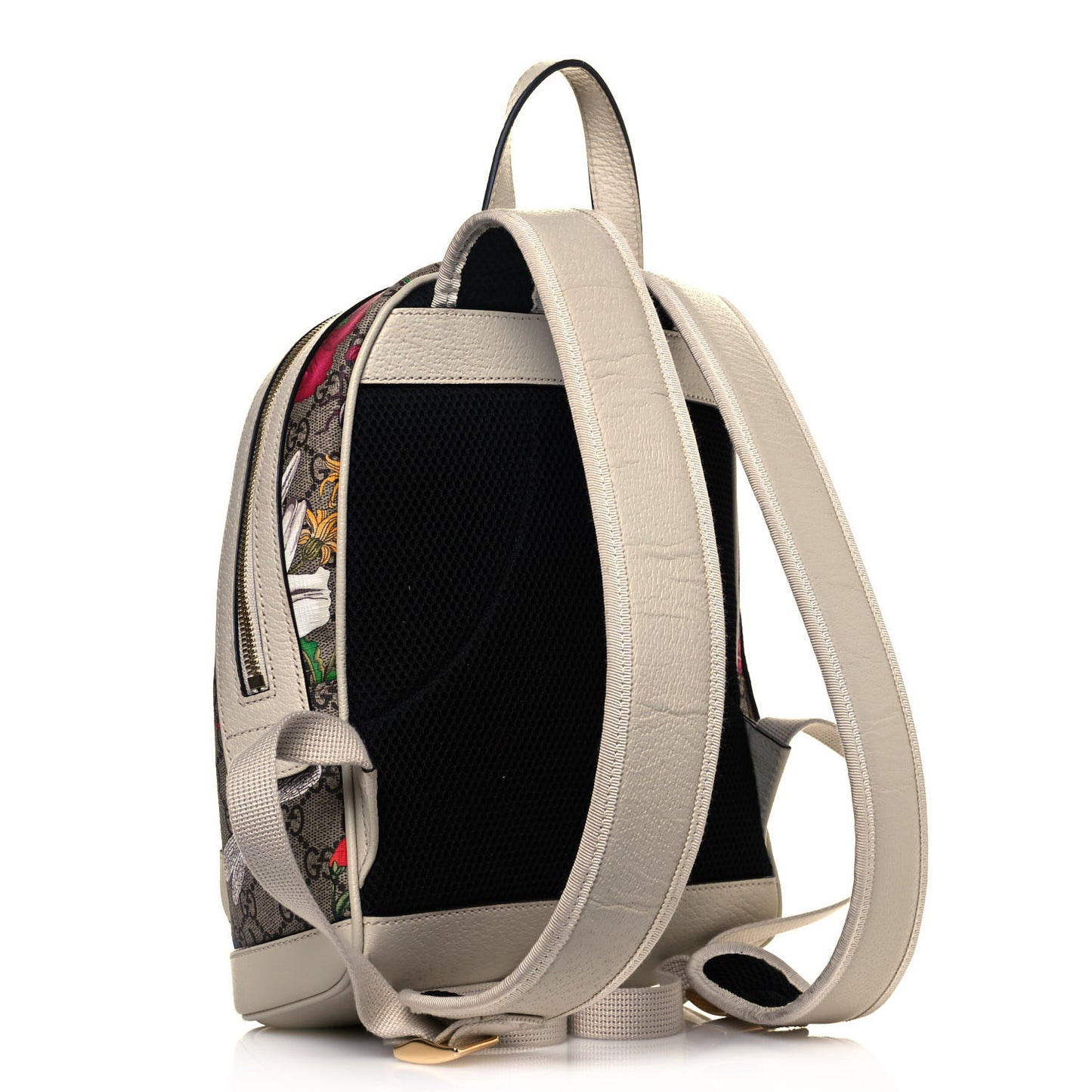 GG Supreme Monogram Flora Web Small Ophidia Day Backpack White