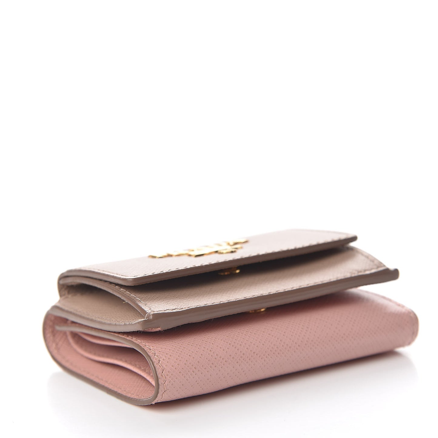 Saffiano Multicolor Tri-Fold Compact Wallet Cipria Orchidea