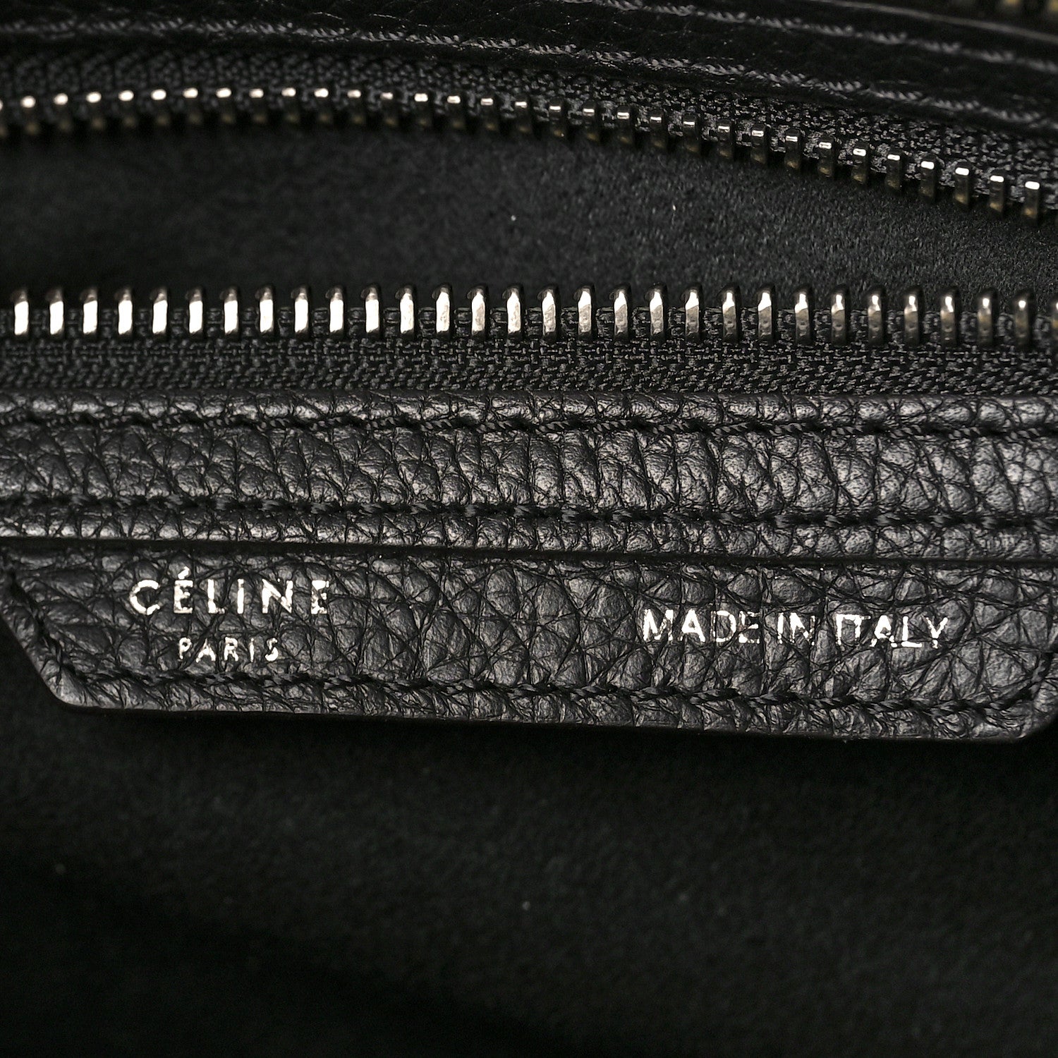 Celine Drummed Calfskin Micro Luggage Black 6 of 8