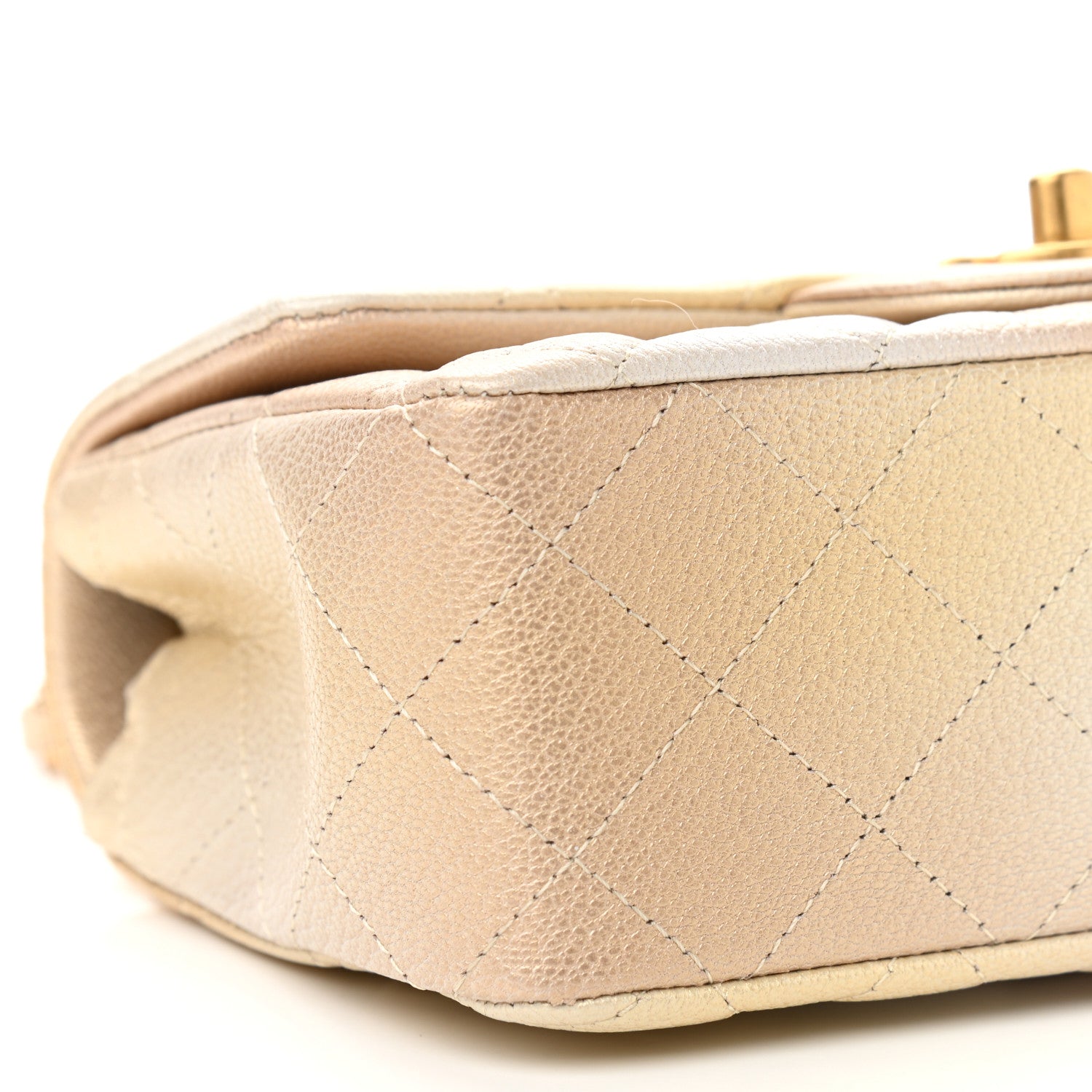 Chanel Metallic Goatskin Quilted Mini Rectangular Flap Gold 8 of 9