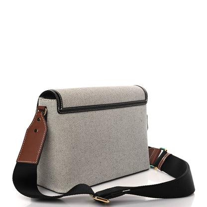 Burberry Canvas Horseferry Print Note Crossbody Bag Grey Black 2 of 7